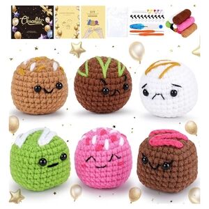 Crochet Chocolate-Themed Plush Toy Set